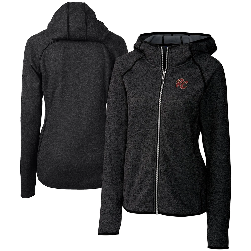Women's Cutter & Buck Heather Charcoal Sacramento River Cats Mainsail Sweater Knit Raglan Full-Zip Hoodie