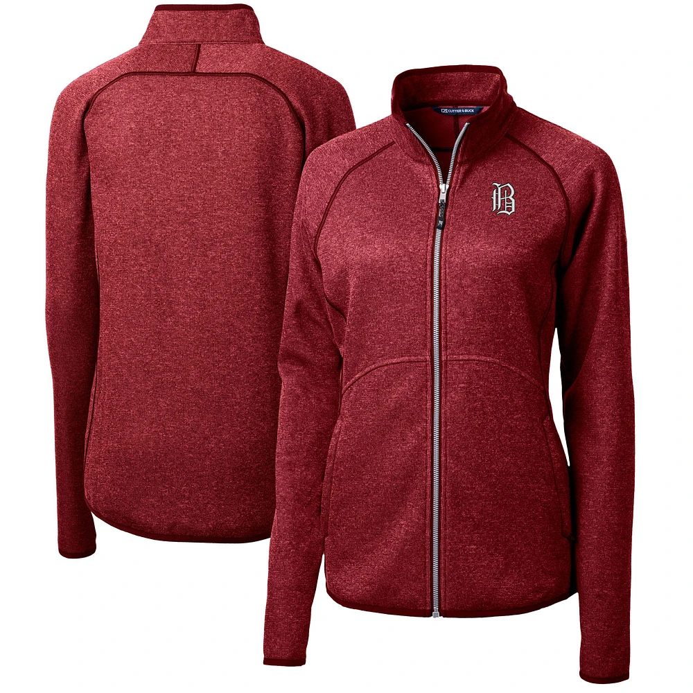 Women's Cutter & Buck Heather Birmingham Barons Mainsail Sweater-Knit Full-Zip Jacket