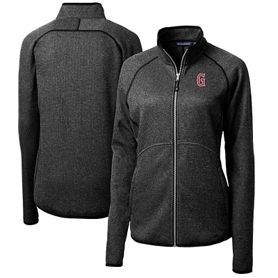 Women's Cutter & Buck Heather Charcoal Greenville Drive Mainsail Sweater-Knit Full-Zip Jacket