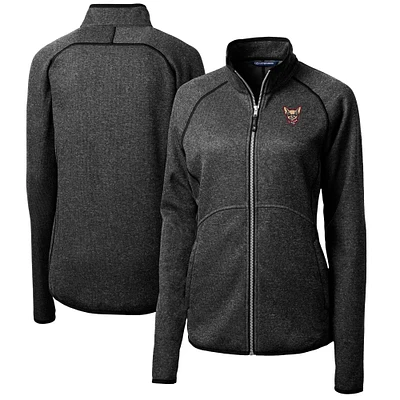 Women's Cutter & Buck Heather Charcoal El Paso Chihuahuas Mainsail Sweater-Knit Full-Zip Jacket