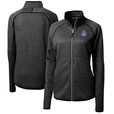 Women's Cutter & Buck Heather Charcoal Hartford Yard Goats Mainsail Sweater-Knit Full-Zip Jacket
