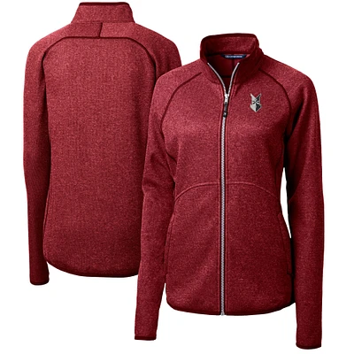 Women's Cutter & Buck Heather Indianapolis Indians Mainsail Sweater-Knit Full-Zip Jacket