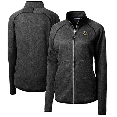 Women's Cutter & Buck Heather Charcoal Lehigh Valley IronPigs Mainsail Sweater-Knit Full-Zip Jacket