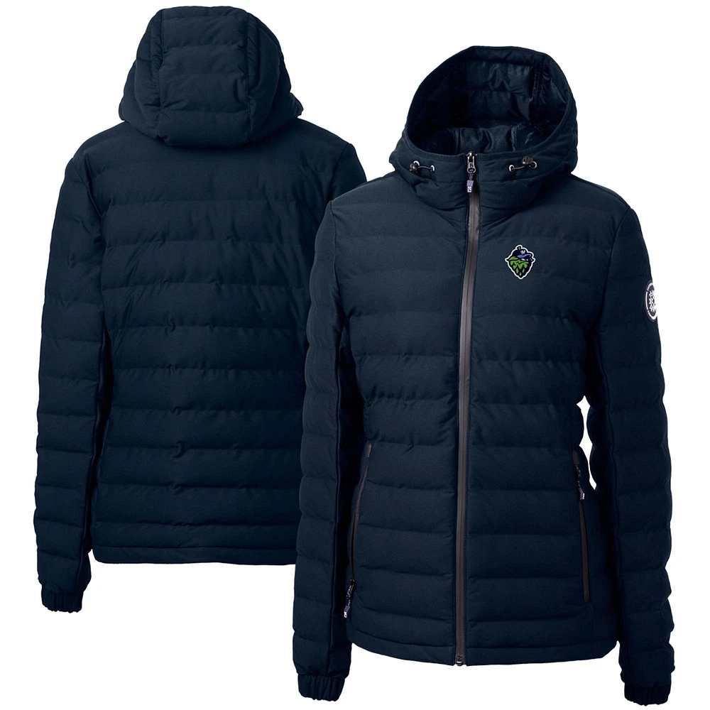 Women's Cutter & Buck Navy Hillsboro Hops Mission Ridge Repreve Puffer Full-Zip Jacket