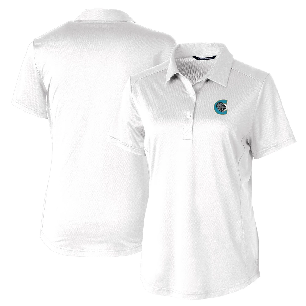 Women's Cutter & Buck White Charlotte Knights Prospect Textured Stretch Polo