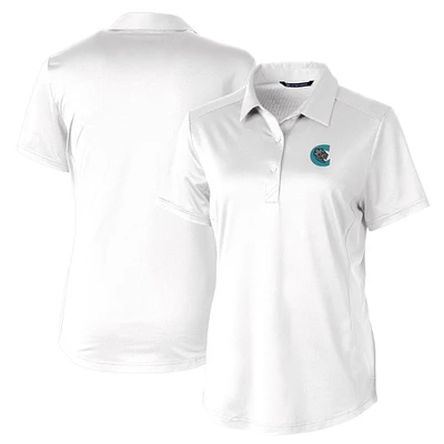 Women's Cutter & Buck White Charlotte Knights Prospect Textured Stretch Polo