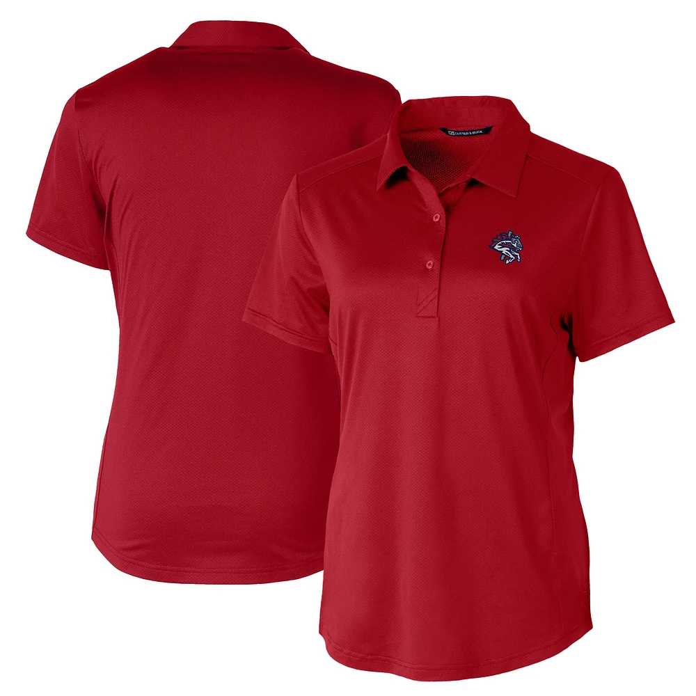 Women's Cutter & Buck Red Binghamton Rumble Ponies Prospect Textured Stretch Polo