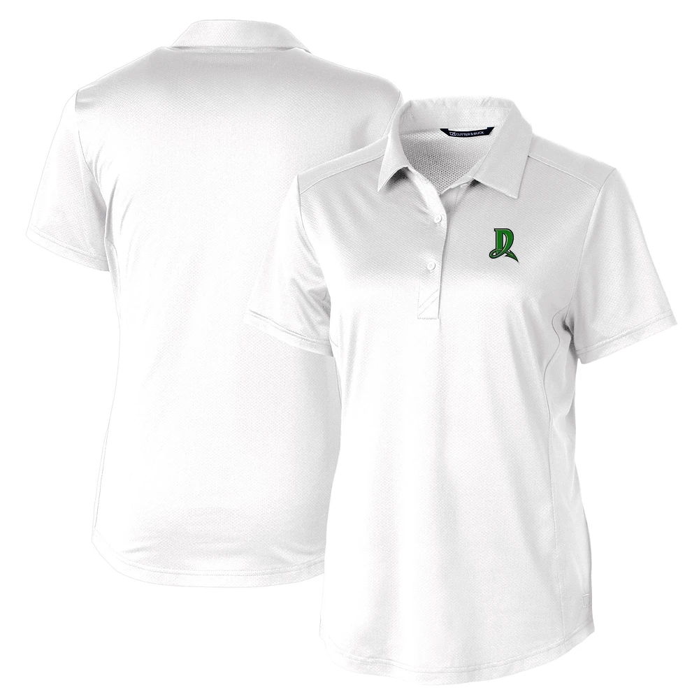 Women's Cutter & Buck White Dayton Dragons Prospect Textured Stretch Polo