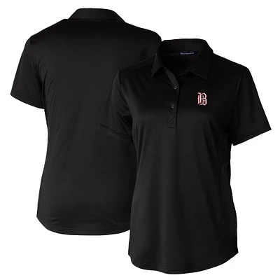 Women's Cutter & Buck Black Birmingham Barons Prospect Textured Stretch Polo