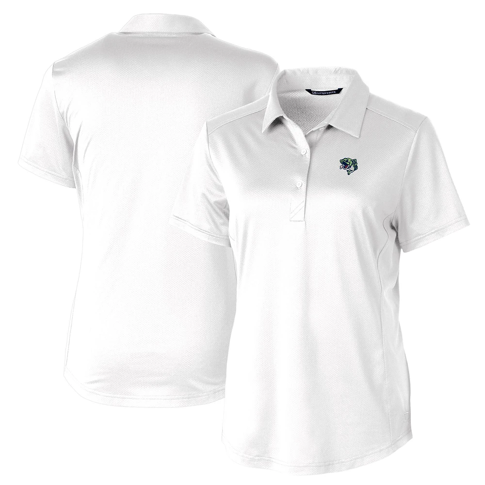 Women's Cutter & Buck White Gwinnett Stripers Prospect Textured Stretch Polo