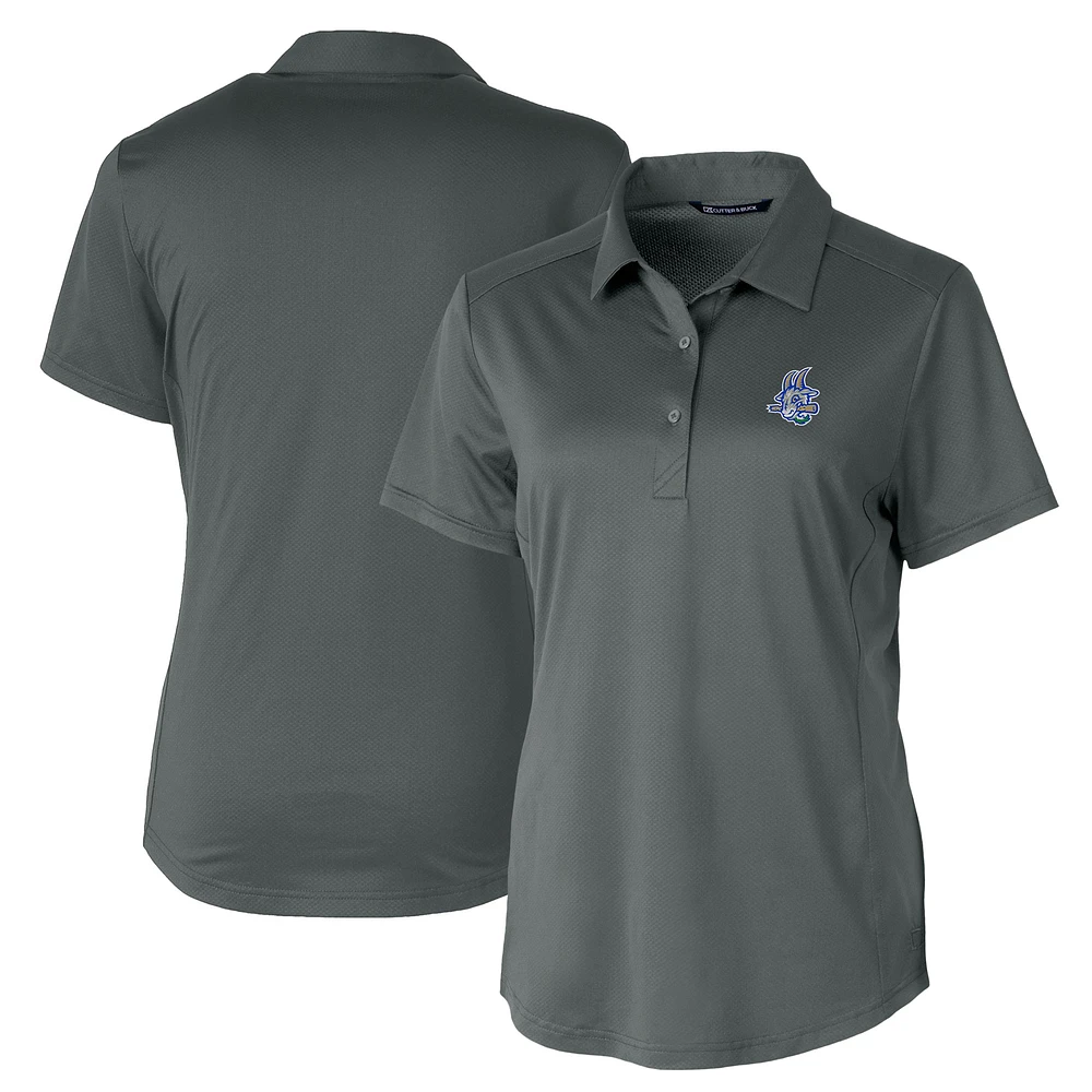 Women's Cutter & Buck Gray Hartford Yard Goats Prospect Textured Stretch Polo