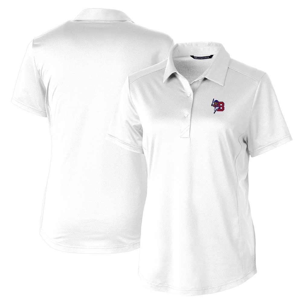 Women's Cutter & Buck White Buffalo Bisons Prospect Textured Stretch Polo