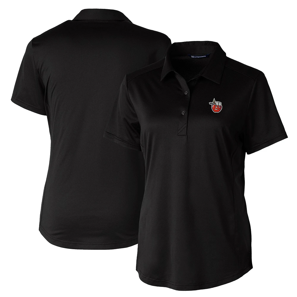 Women's Cutter & Buck Black Fort Wayne TinCaps Prospect Textured Stretch Polo