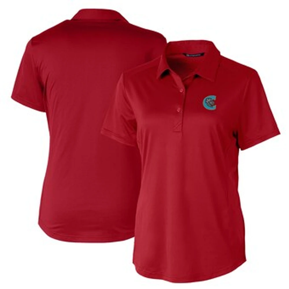 Women's Cutter & Buck Red Charlotte Knights Prospect Textured Stretch Polo
