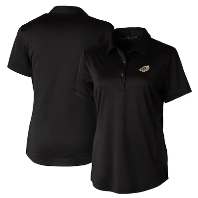 Women's Cutter & Buck Black Akron RubberDucks Prospect Textured Stretch Polo