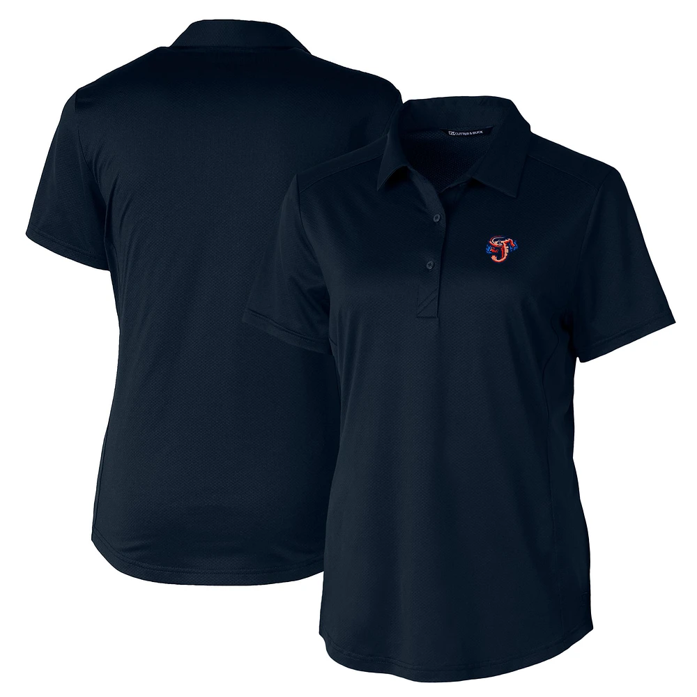 Women's Cutter & Buck Navy Jacksonville Jumbo Shrimp Prospect Textured Stretch Polo