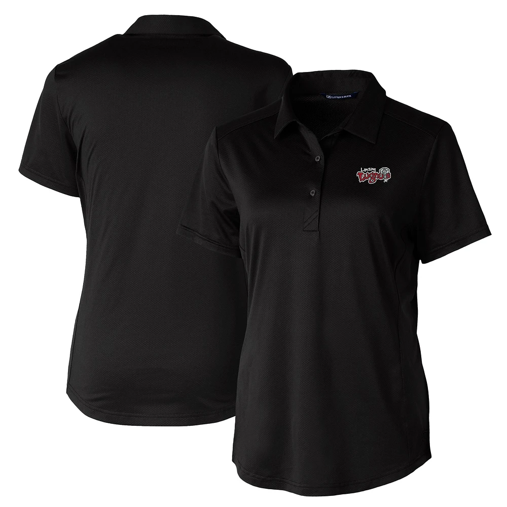 Women's Cutter & Buck Black Lansing Lugnuts Prospect Textured Stretch Polo