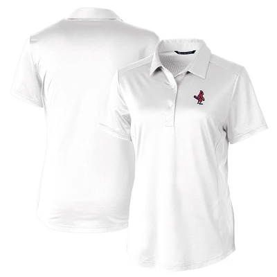Women's Cutter & Buck White Memphis Redbirds Prospect Textured Stretch Polo