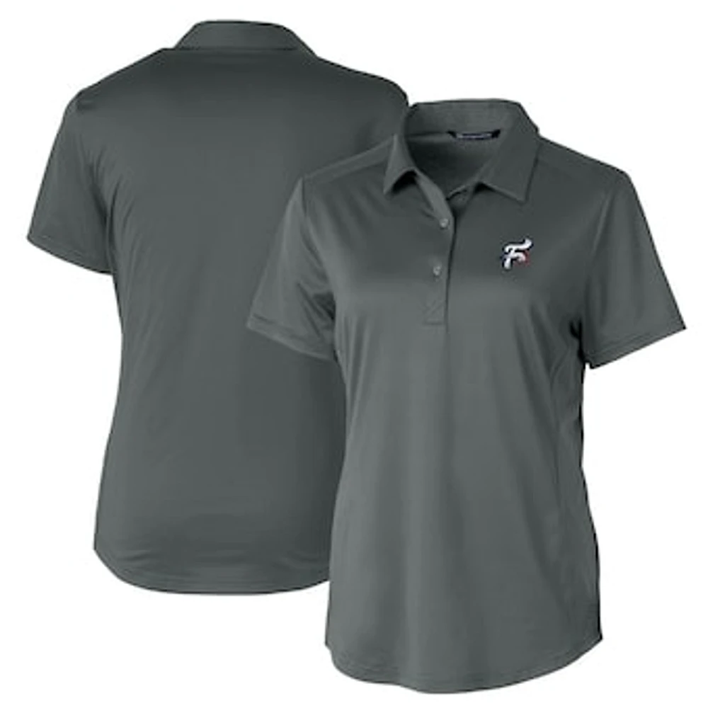 Women's Cutter & Buck Gray Reading Fightin Phils Prospect Textured Stretch Polo