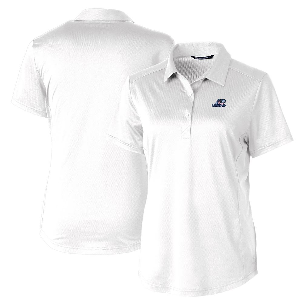 Women's Cutter & Buck White West Michigan Whitecaps Prospect Textured Stretch Polo