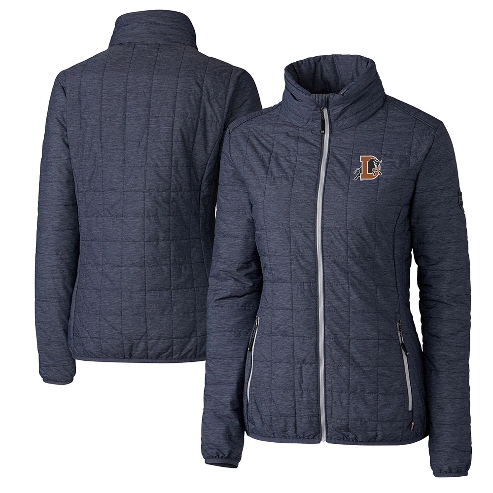 Women's Cutter & Buck Heather Navy Durham Bulls Rainier Primaloft Eco Full-Zip Jacket