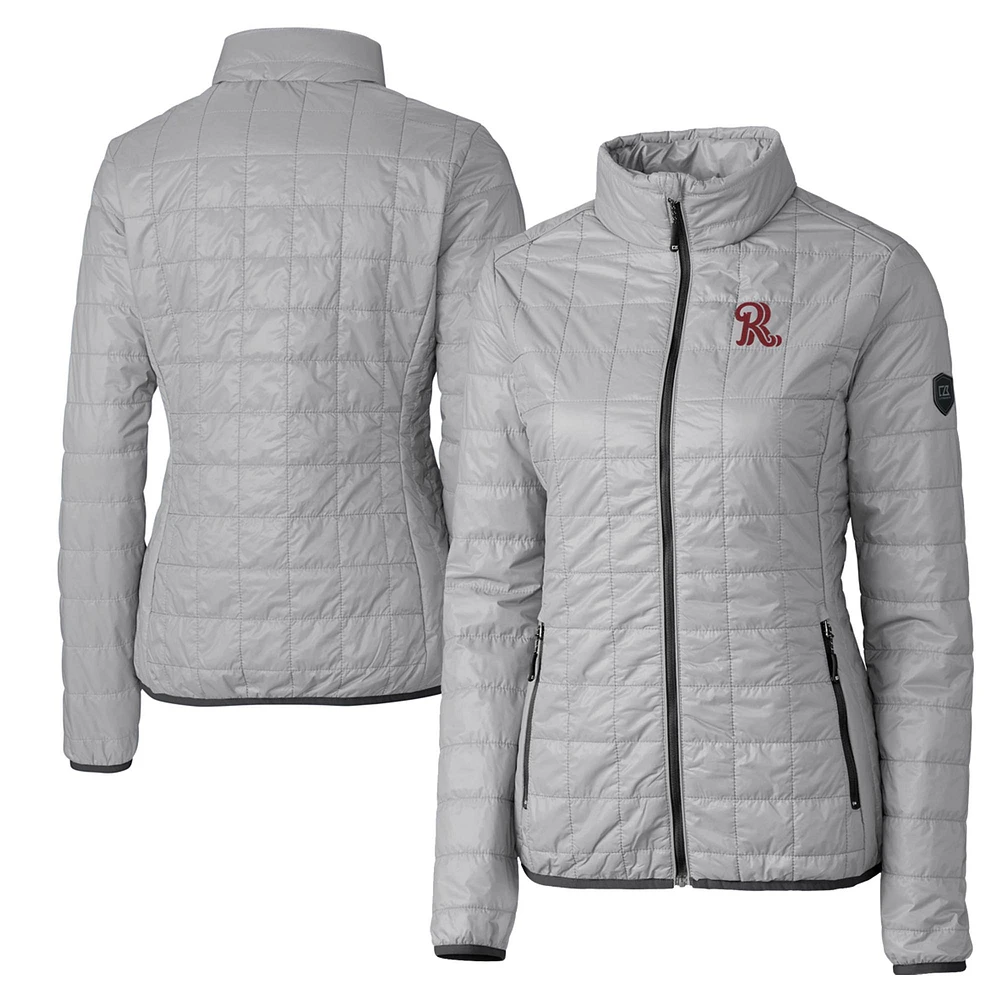 Women's Cutter & Buck Gray Frisco RoughRiders Rainier Primaloft Eco Full-Zip Jacket
