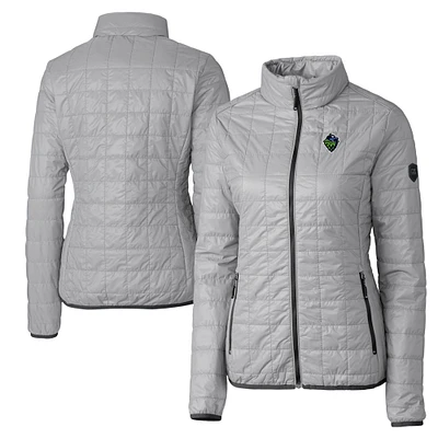 Women's Cutter & Buck Gray Hillsboro Hops Rainier Primaloft Eco Full-Zip Jacket