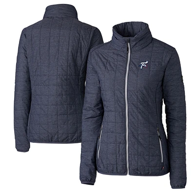 Women's Cutter & Buck Heather Navy Reading Fightin Phils Rainier Primaloft Eco Full-Zip Jacket