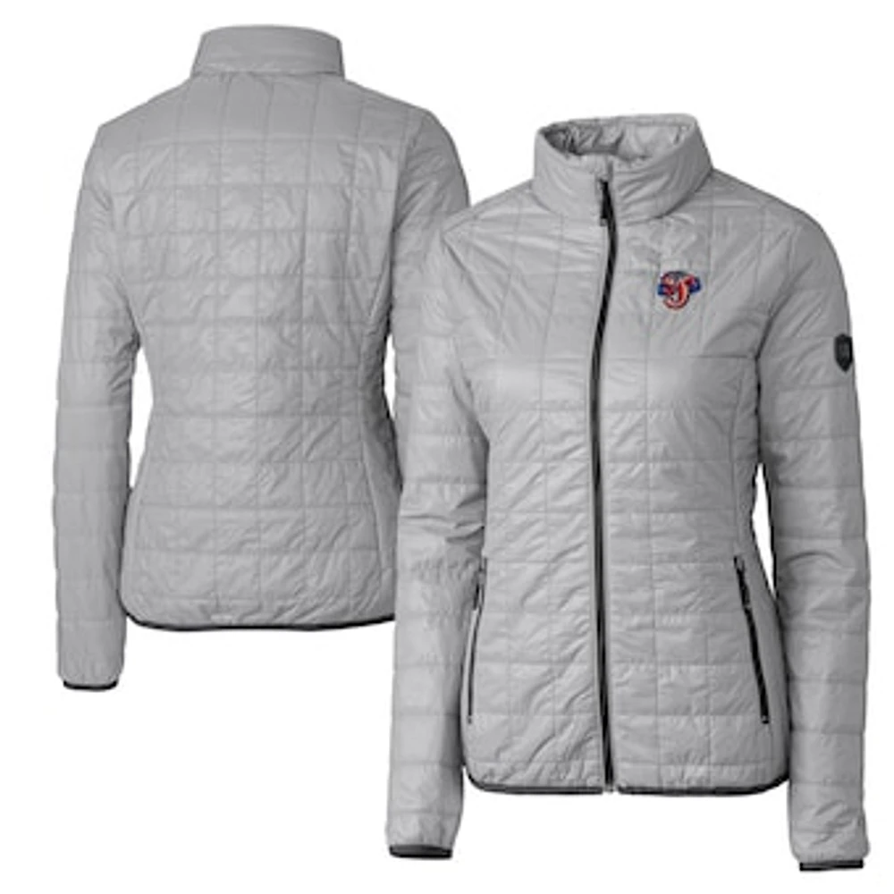 Women's Cutter & Buck Gray Jacksonville Jumbo Shrimp Rainier Primaloft Eco Full-Zip Jacket