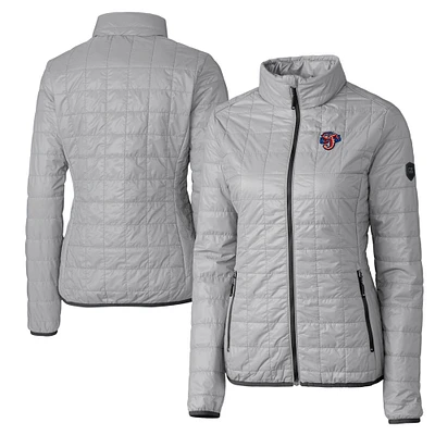 Women's Cutter & Buck Gray Jacksonville Jumbo Shrimp Rainier Primaloft Eco Full-Zip Jacket