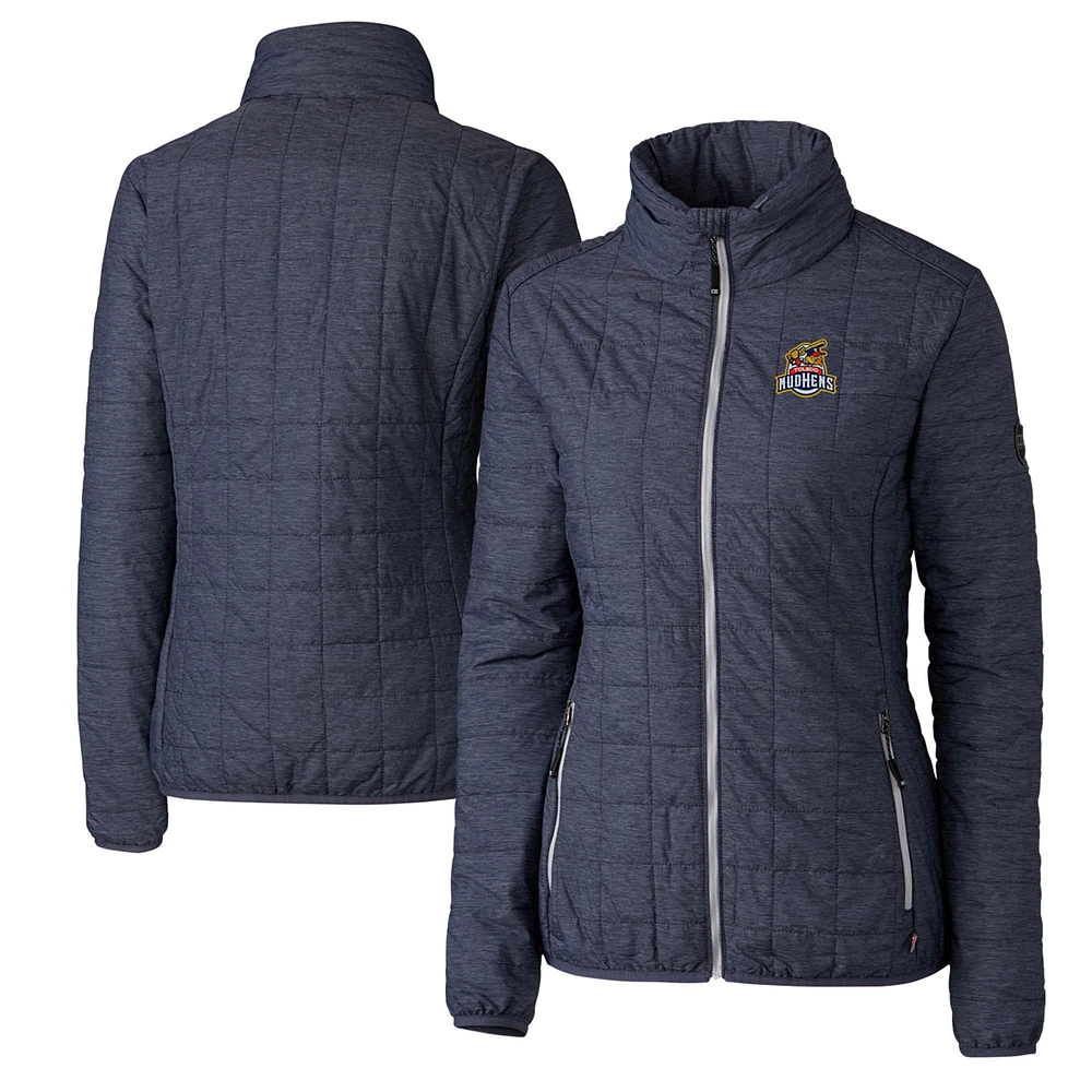 Women's Cutter & Buck Heather Navy Toledo Mud Hens Rainier Primaloft Eco Full-Zip Jacket