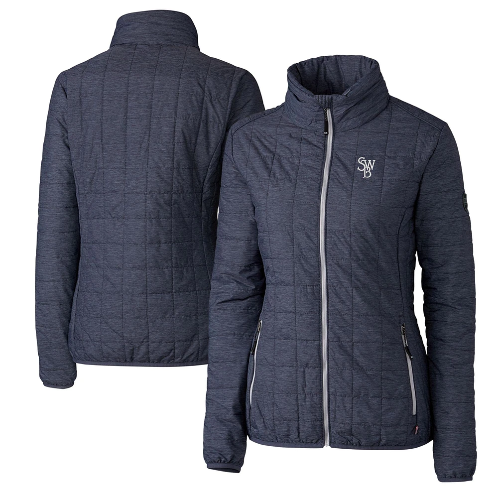 Women's Cutter & Buck Heather Navy Scranton Wilkes-Barre RailRiders Rainier Primaloft Eco Full-Zip Jacket