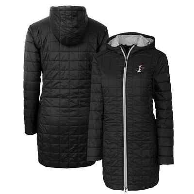Women's Cutter & Buck Black Albuquerque Isotopes Rainier Primaloft Eco Insulated Hooded Long Coat
