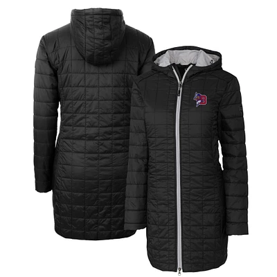 Women's Cutter & Buck Black Buffalo Bisons Rainier Primaloft Eco Insulated Hooded Long Coat