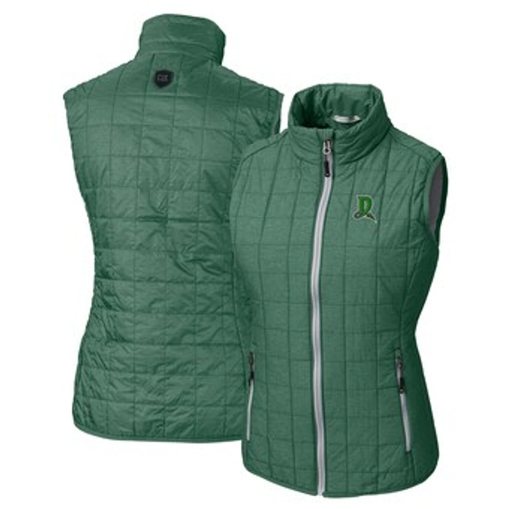 Women's Cutter & Buck Hunter Green Dayton Dragons Rainier PrimaLoft Eco Insulated Full-Zip Puffer Vest