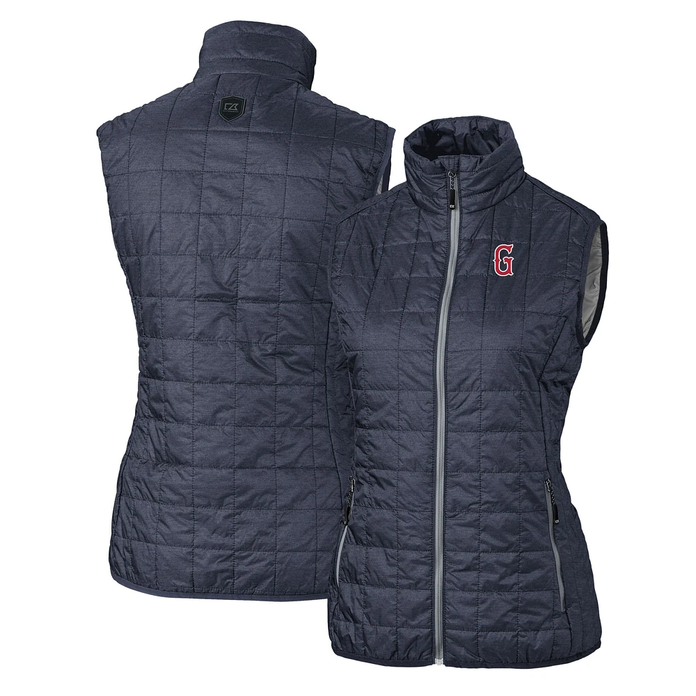 Women's Cutter & Buck Heather Navy Greenville Drive Rainier PrimaLoft Eco Insulated Full-Zip Puffer Vest