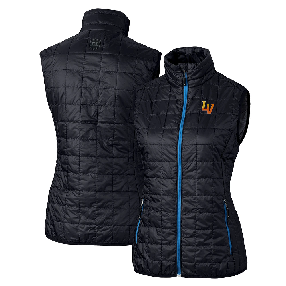 Women's Cutter & Buck Navy Las Vegas Aviators Rainier PrimaLoft Eco Insulated Full-Zip Puffer Vest