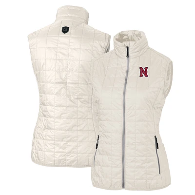 Women's Cutter & Buck Oatmeal Nashville Sounds Rainier PrimaLoft Eco Insulated Full-Zip Puffer Vest