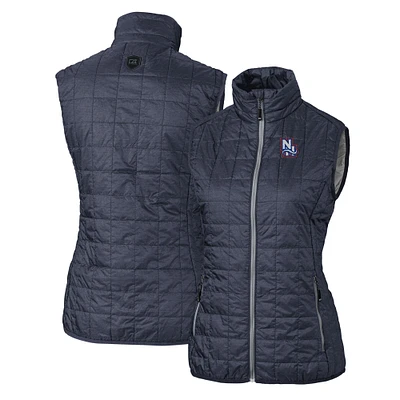Women's Cutter & Buck Heather Navy New Hampshire Fisher Cats Rainier PrimaLoft Eco Insulated Full-Zip Puffer Vest