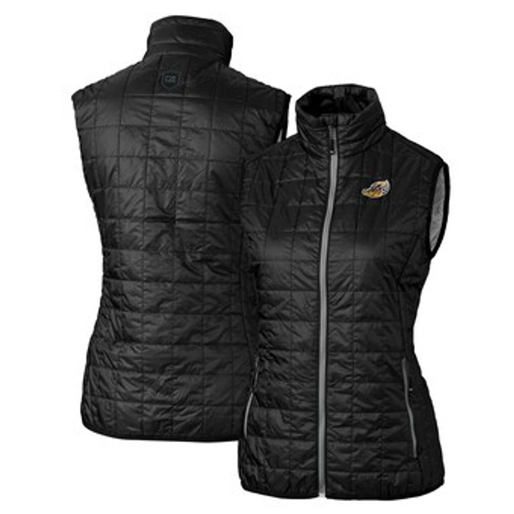 Women's Cutter & Buck Akron RubberDucks Rainier PrimaLoft Eco Insulated Full-Zip Puffer Vest