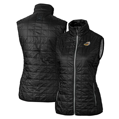 Women's Cutter & Buck Akron RubberDucks Rainier PrimaLoft Eco Insulated Full-Zip Puffer Vest