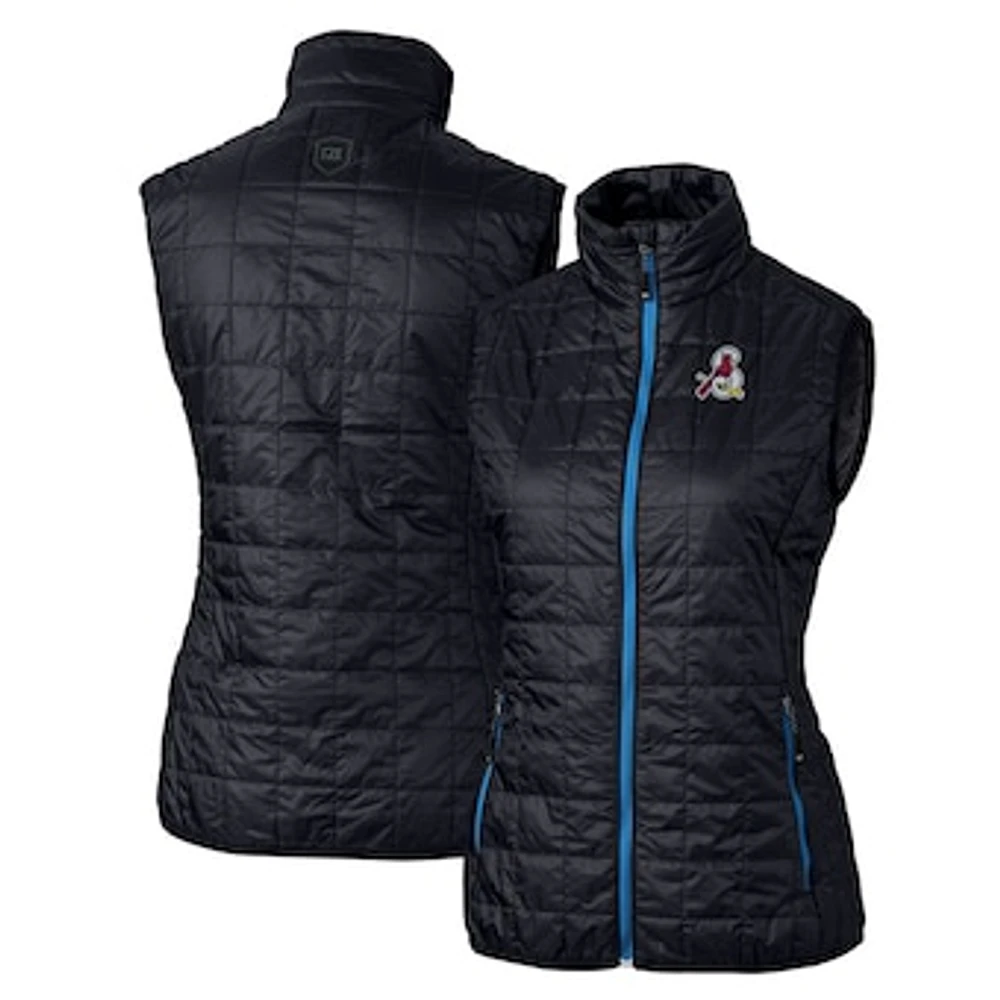 Women's Cutter & Buck Navy Springfield Cardinals Rainier PrimaLoft Eco Insulated Full-Zip Puffer Vest