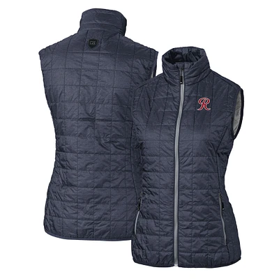 Women's Cutter & Buck Heather Navy Tacoma Rainiers Rainier PrimaLoft Eco Insulated Full-Zip Puffer Vest