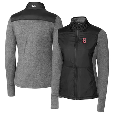 Women's Cutter & Buck Greenville Drive Stealth DryTec Hybrid Quilted Full-Zip Windbreaker Jacket