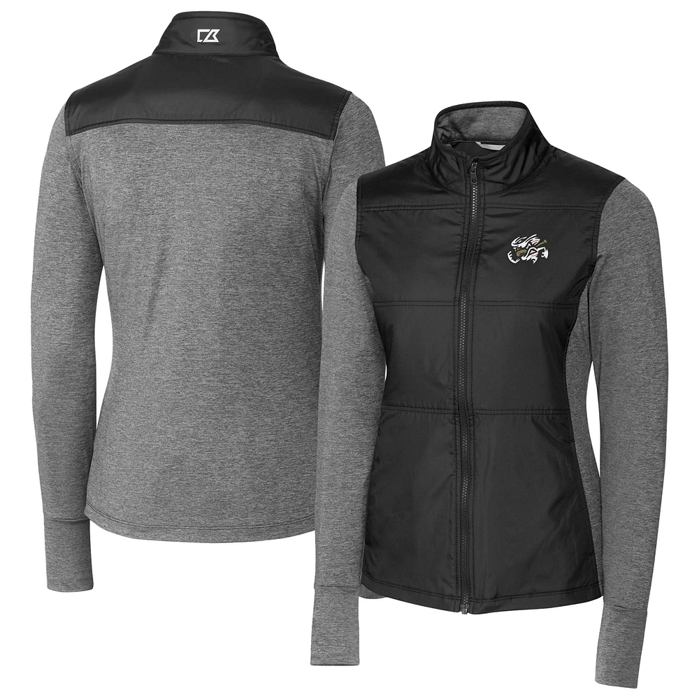 Women's Cutter & Buck Omaha Storm Chasers Stealth DryTec Hybrid Quilted Full-Zip Windbreaker Jacket