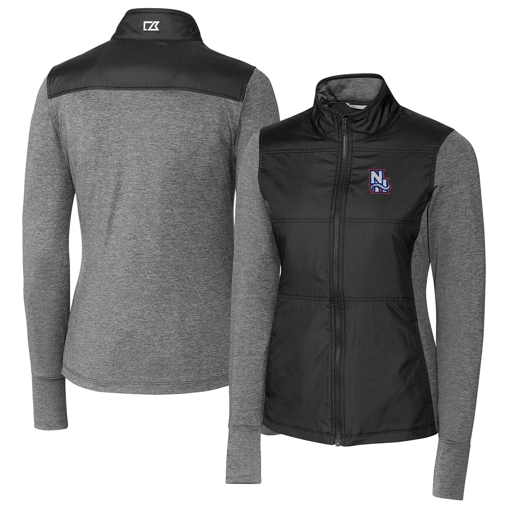 Women's Cutter & Buck New Hampshire Fisher Cats Stealth DryTec Hybrid Quilted Full-Zip Windbreaker Jacket