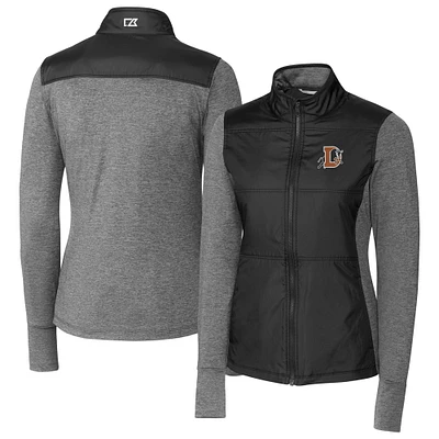 Women's Cutter & Buck Durham Bulls Stealth DryTec Hybrid Quilted Full-Zip Windbreaker Jacket