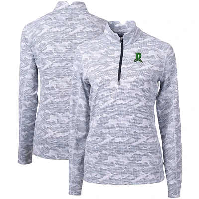 Women's Cutter & Buck Charcoal Dayton Dragons Traverse Camo Stretch Quarter-Zip Pullover Top