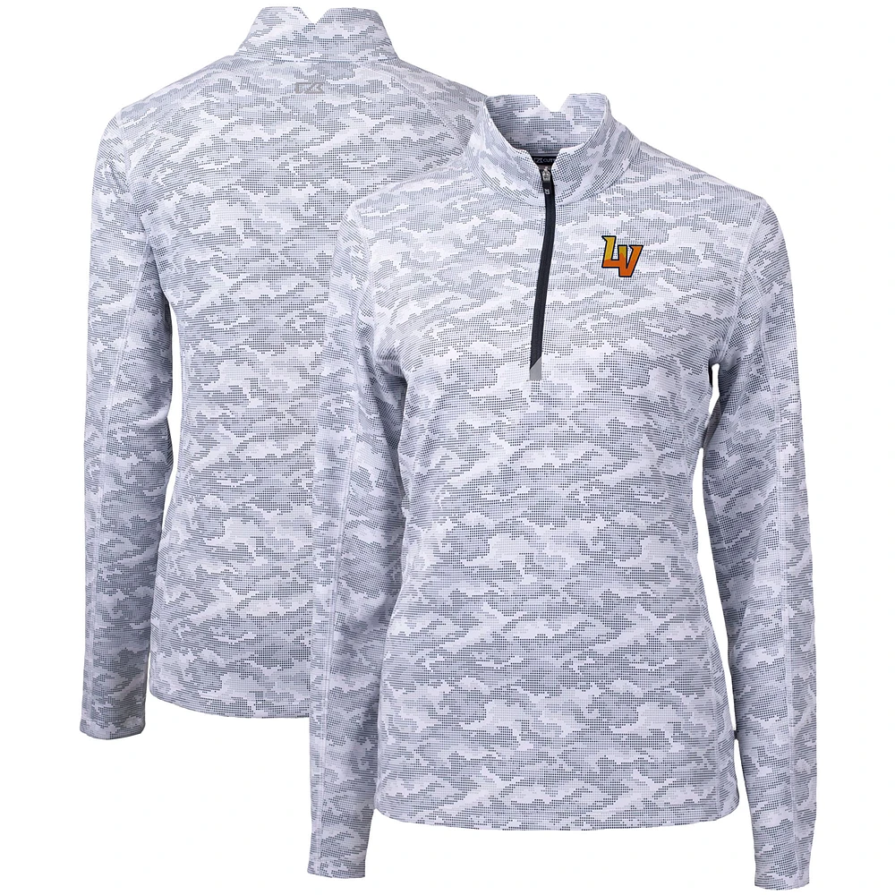 Women's Cutter & Buck Charcoal Las Vegas Aviators Traverse Camo Stretch Quarter-Zip Pullover Top
