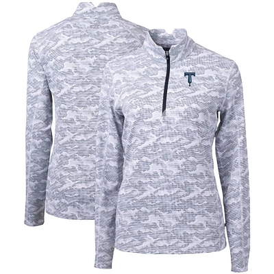Women's Cutter & Buck Charcoal Tulsa Drillers Traverse Camo Stretch Quarter-Zip Pullover Top